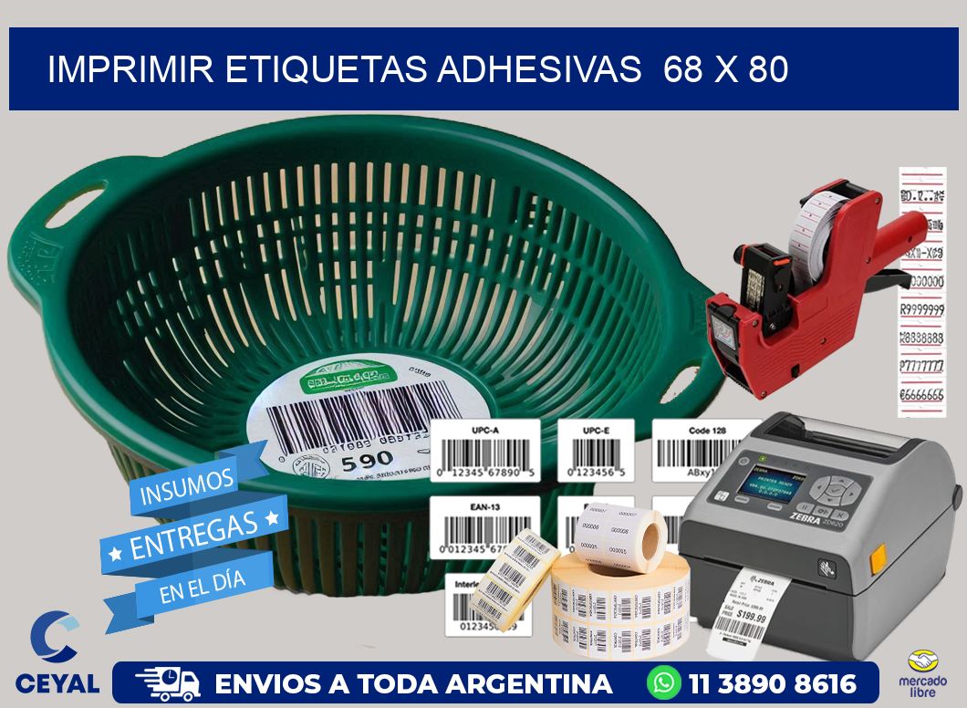 Imprimir Etiquetas adhesivas  68 x 80