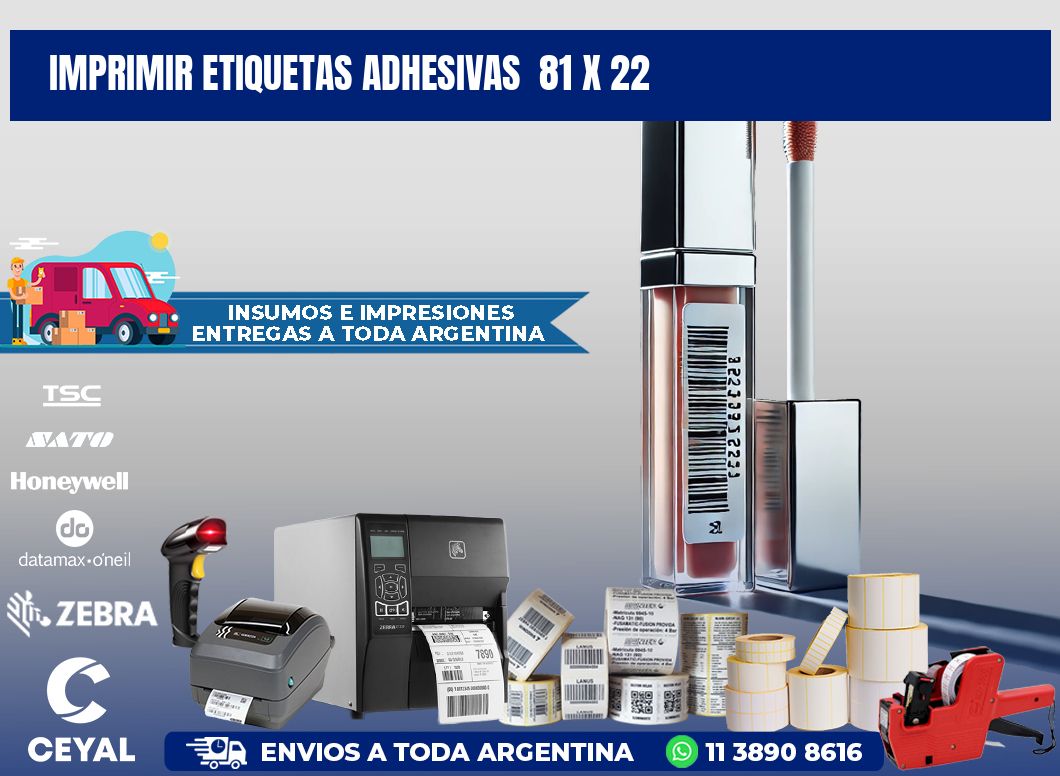 Imprimir Etiquetas adhesivas  81 x 22