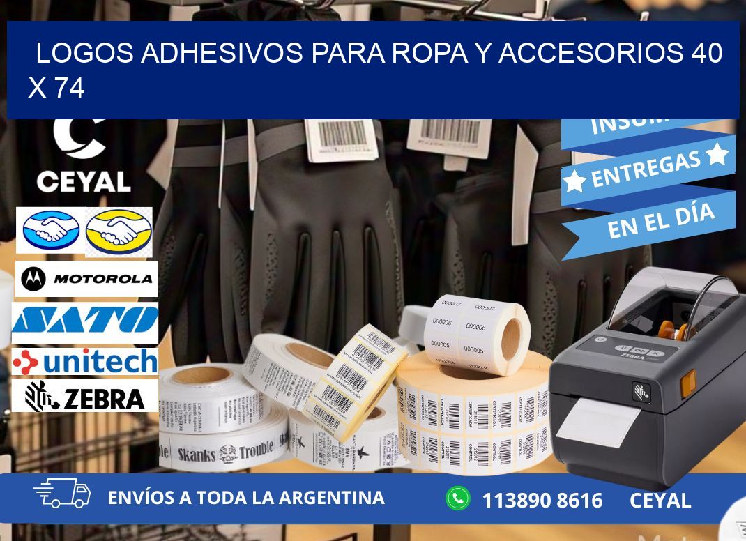 LOGOS ADHESIVOS PARA ROPA Y ACCESORIOS 40 x 74