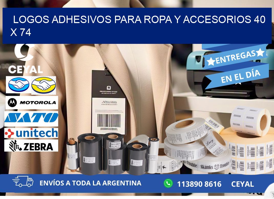 LOGOS ADHESIVOS PARA ROPA Y ACCESORIOS 40 x 74