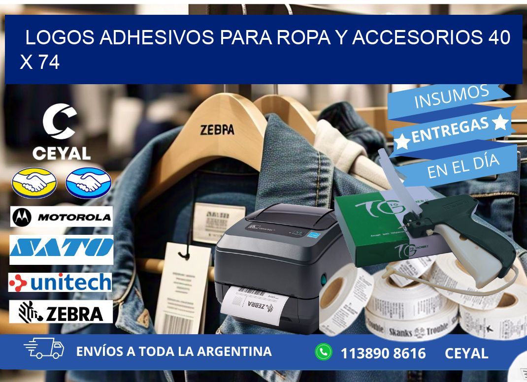 LOGOS ADHESIVOS PARA ROPA Y ACCESORIOS 40 x 74