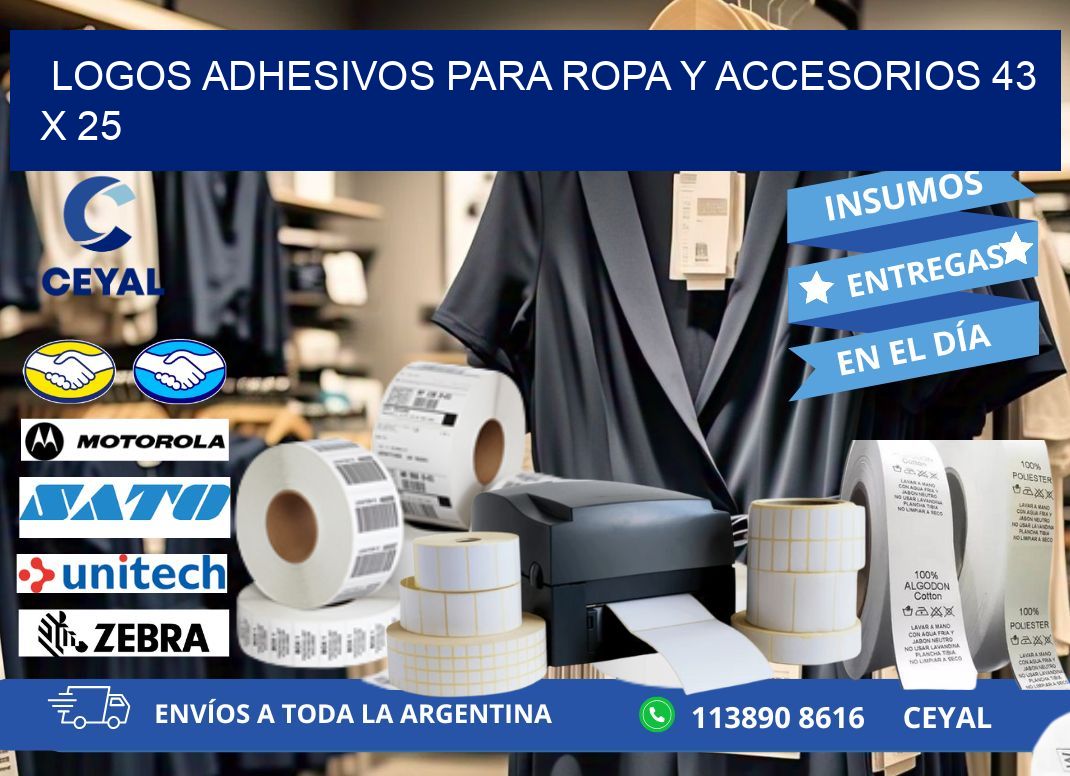 LOGOS ADHESIVOS PARA ROPA Y ACCESORIOS 43 x 25