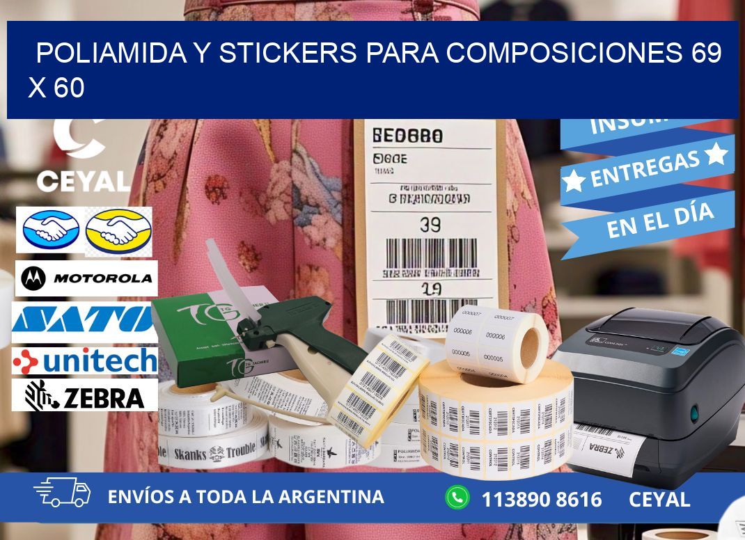 POLIAMIDA Y STICKERS PARA COMPOSICIONES 69 x 60