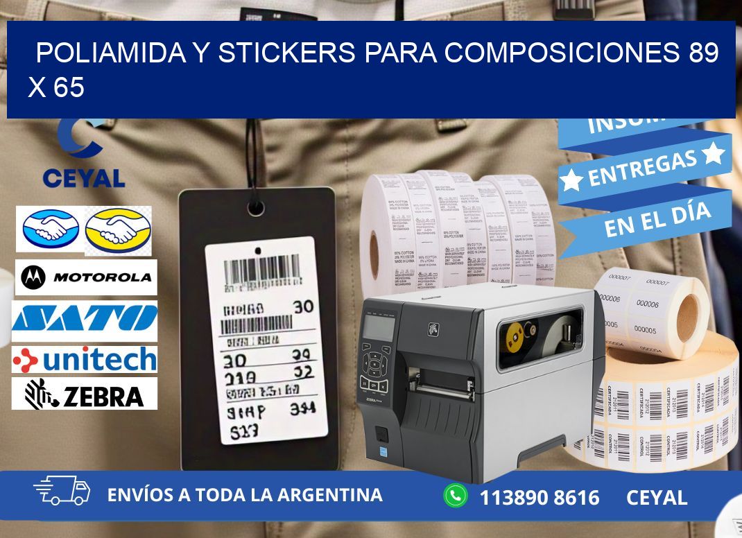 POLIAMIDA Y STICKERS PARA COMPOSICIONES 89 x 65