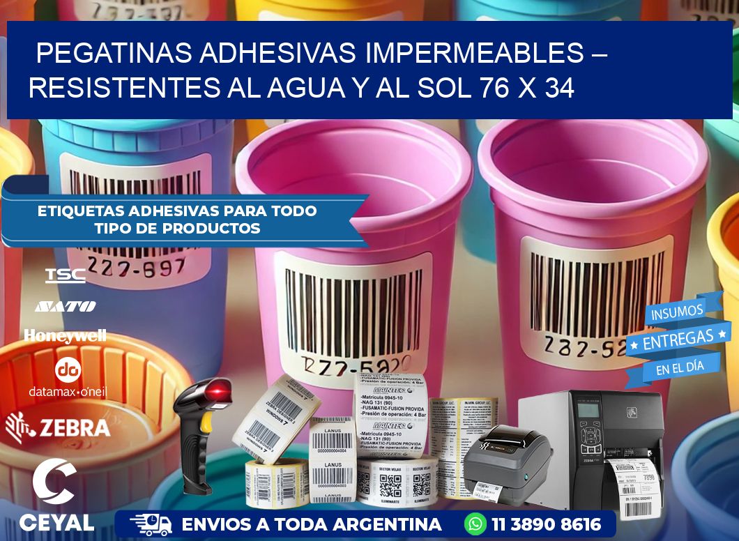 Pegatinas Adhesivas Impermeables – Resistentes al Agua y al Sol 76 x 34