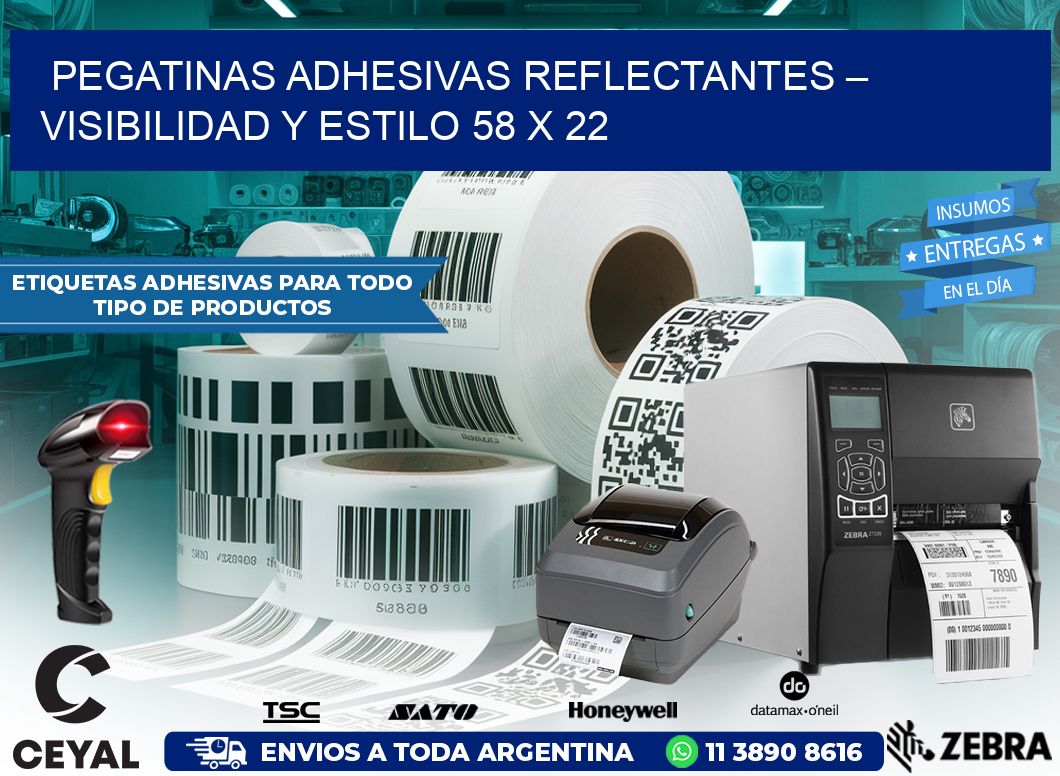 Pegatinas Adhesivas Reflectantes – Visibilidad y Estilo 58 x 22