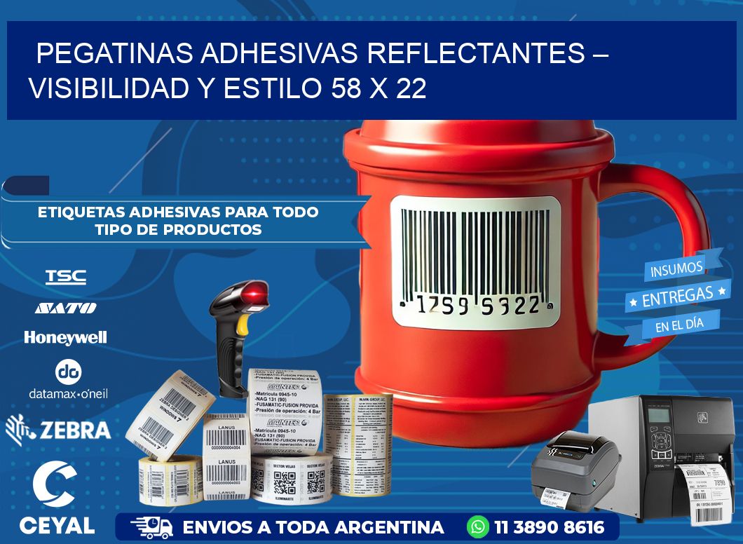 Pegatinas Adhesivas Reflectantes – Visibilidad y Estilo 58 x 22