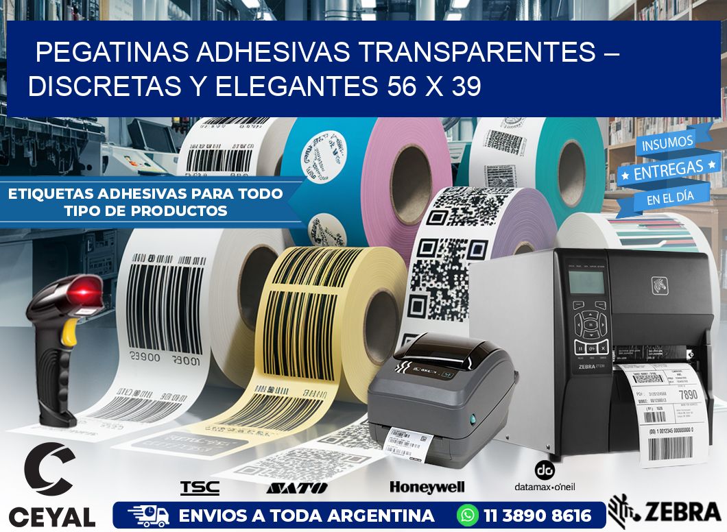 Pegatinas Adhesivas Transparentes – Discretas y Elegantes 56 x 39