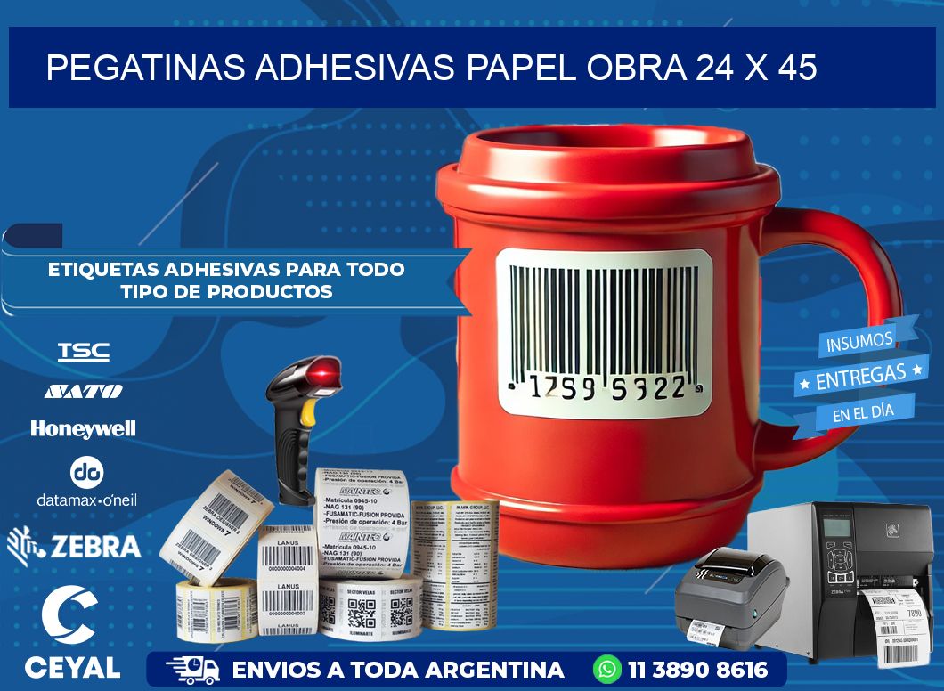 Pegatinas Adhesivas papel Obra 24 x 45