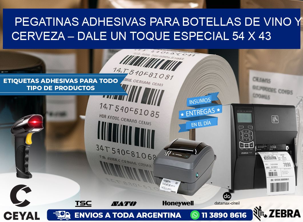 Pegatinas Adhesivas para Botellas de Vino y Cerveza – Dale un Toque Especial 54 x 43