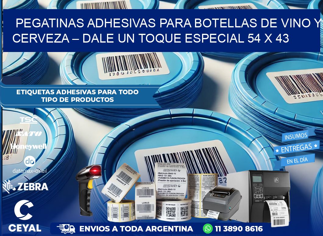 Pegatinas Adhesivas para Botellas de Vino y Cerveza – Dale un Toque Especial 54 x 43