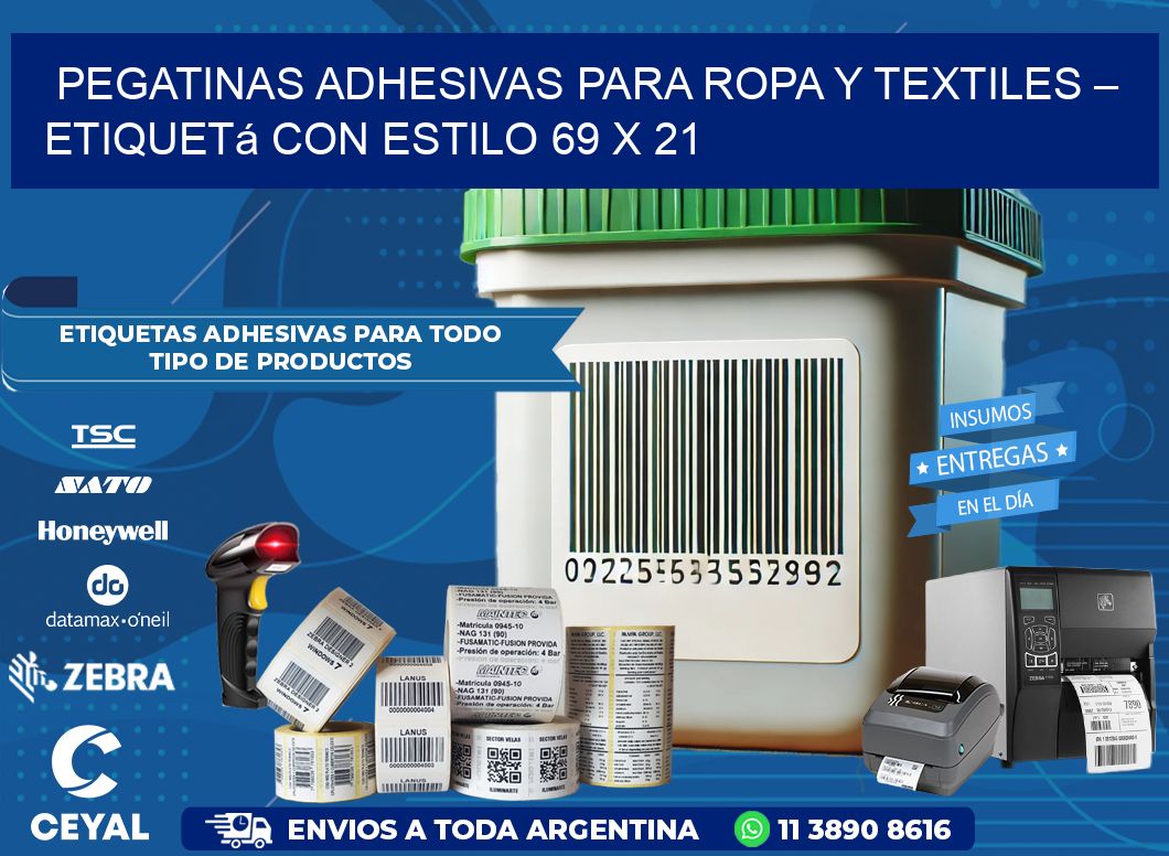 Pegatinas Adhesivas para Ropa y Textiles – Etiquetá con Estilo 69 x 21