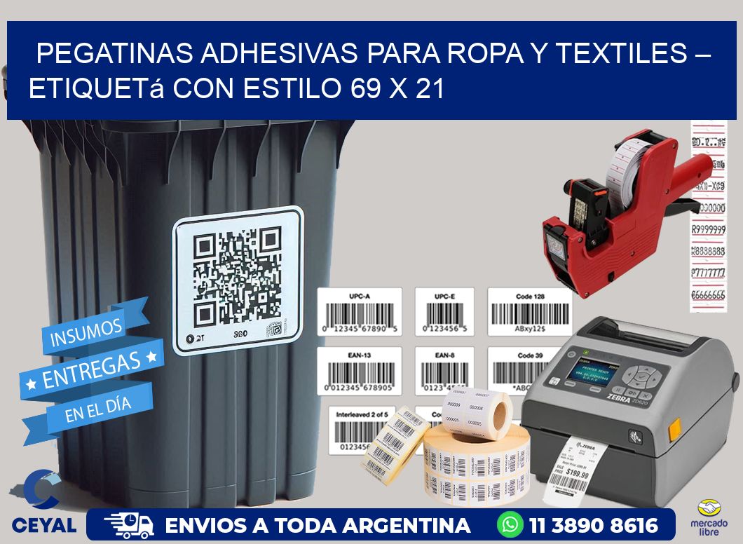 Pegatinas Adhesivas para Ropa y Textiles – Etiquetá con Estilo 69 x 21