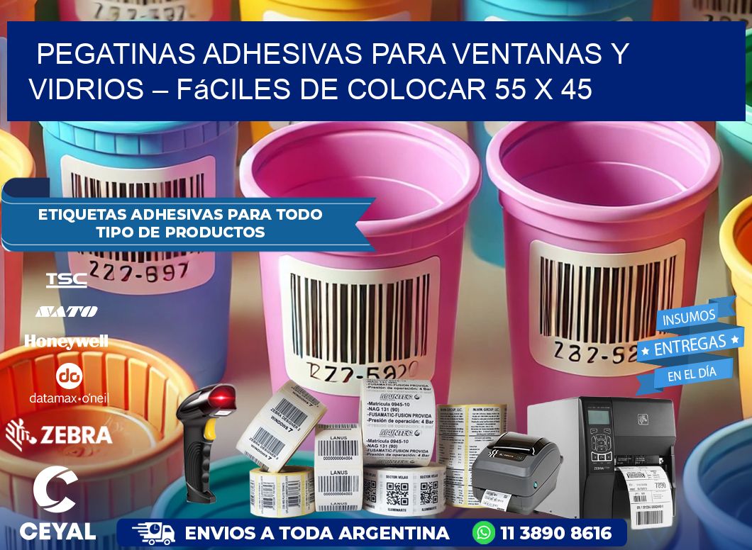 Pegatinas Adhesivas para Ventanas y Vidrios – Fáciles de Colocar 55 x 45