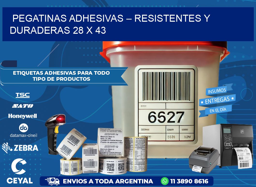 Pegatinas Adhesivas – Resistentes y Duraderas 28 x 43