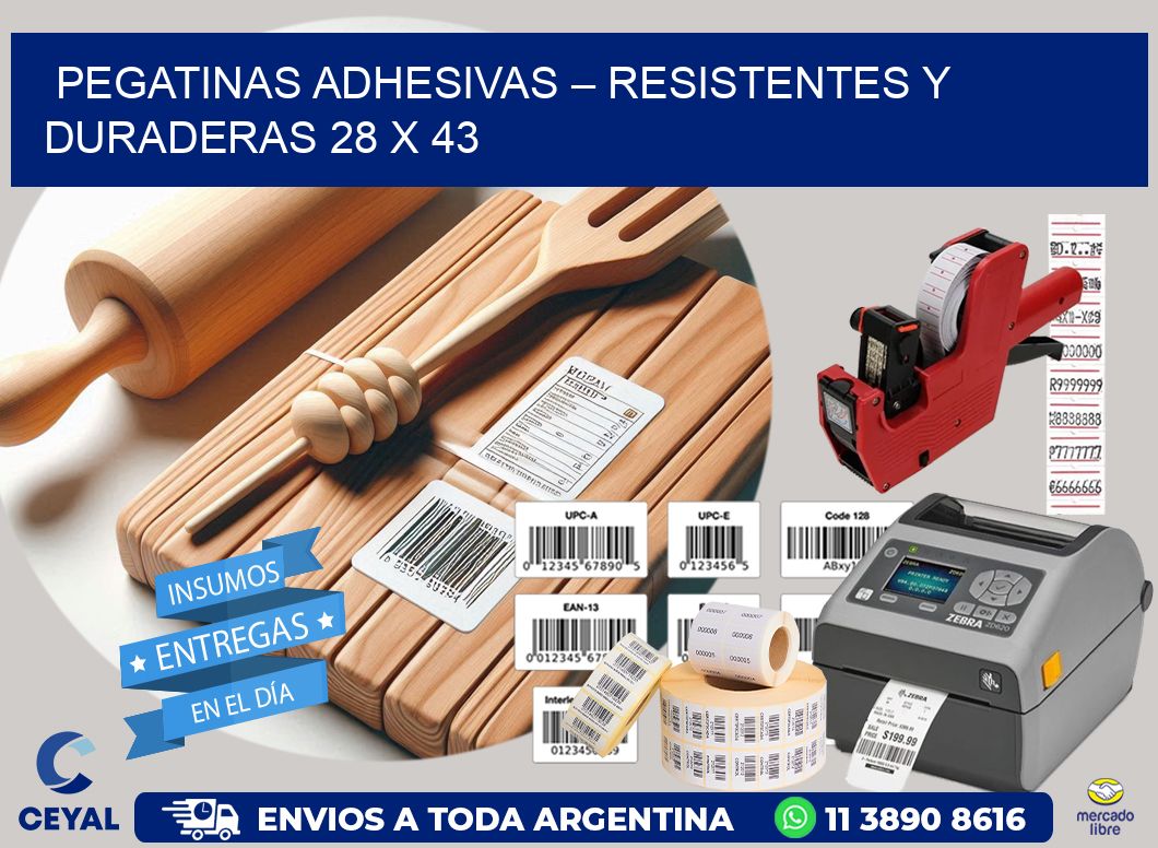 Pegatinas Adhesivas – Resistentes y Duraderas 28 x 43