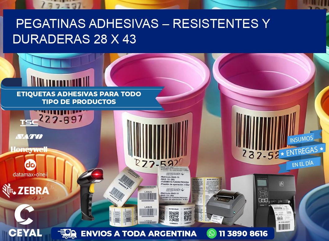 Pegatinas Adhesivas – Resistentes y Duraderas 28 x 43