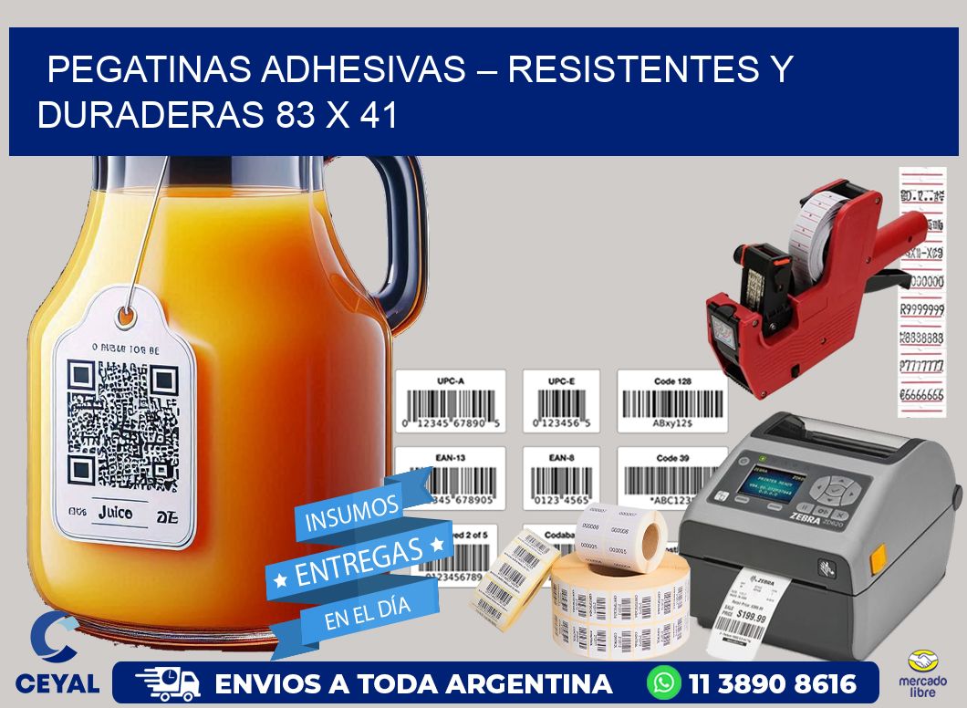 Pegatinas Adhesivas – Resistentes y Duraderas 83 x 41