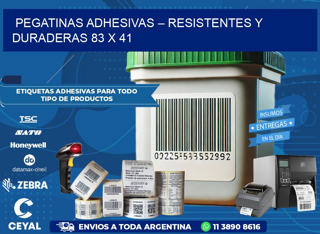 Pegatinas Adhesivas – Resistentes y Duraderas 83 x 41