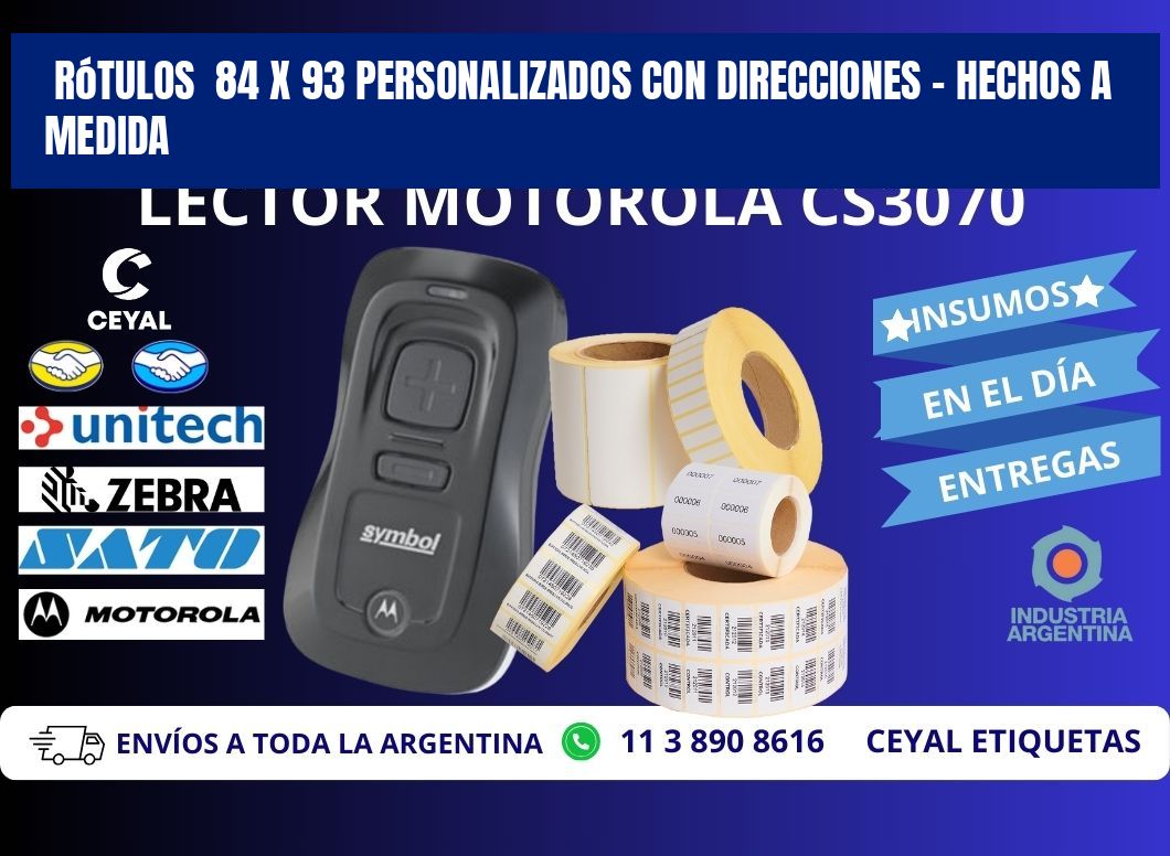 Rótulos  84 x 93 Personalizados con Direcciones – Hechos a Medida