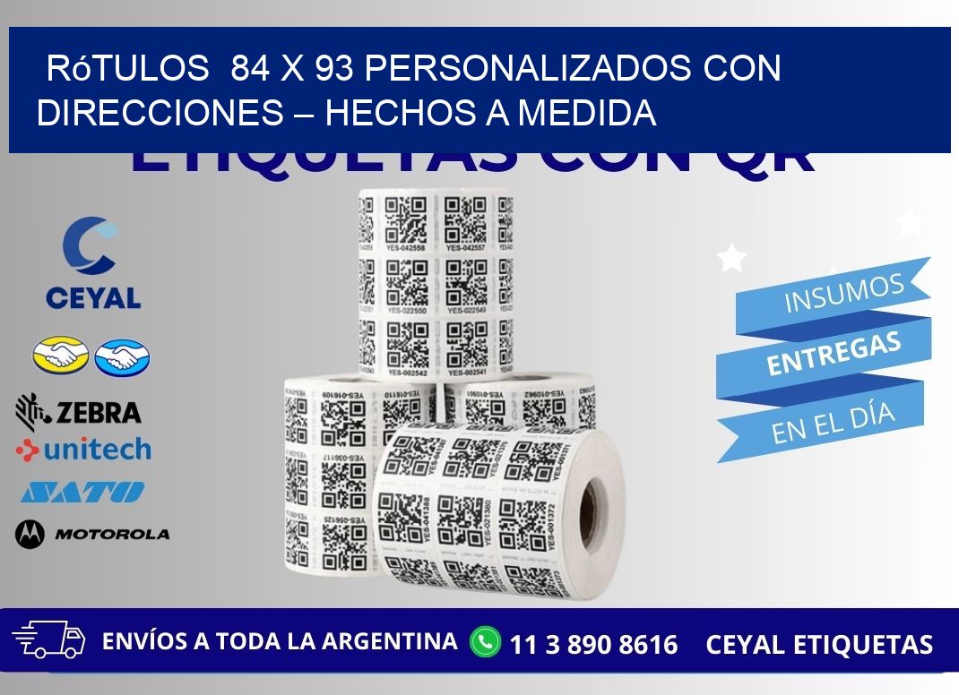 Rótulos  84 x 93 Personalizados con Direcciones – Hechos a Medida