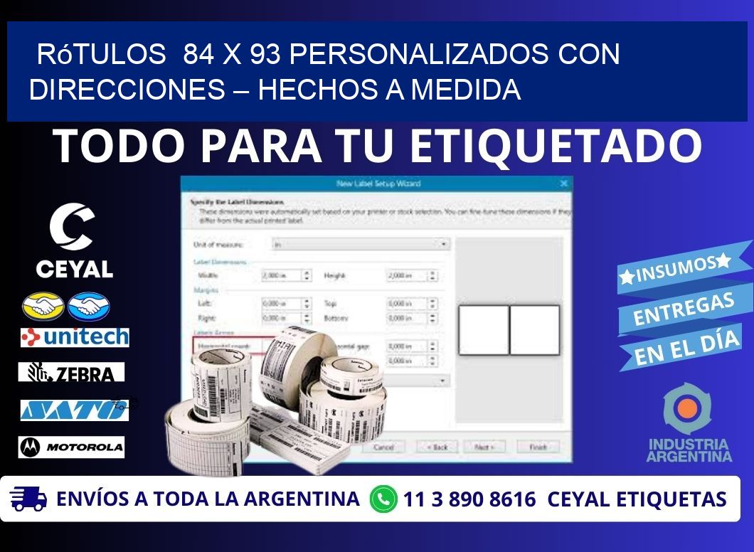 Rótulos  84 x 93 Personalizados con Direcciones – Hechos a Medida