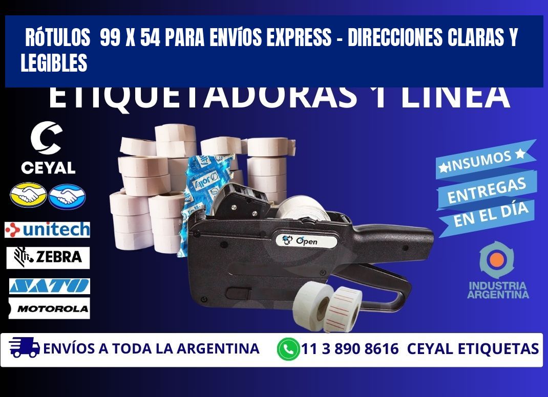 Rótulos  99 x 54 para Envíos Express – Direcciones Claras y Legibles