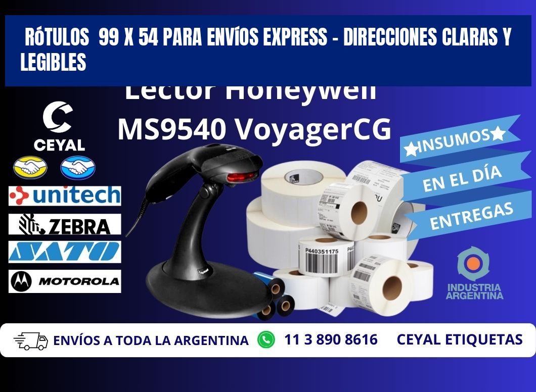 Rótulos  99 x 54 para Envíos Express – Direcciones Claras y Legibles