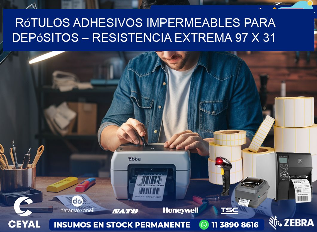 Rótulos Adhesivos Impermeables para Depósitos – Resistencia Extrema 97 x 31