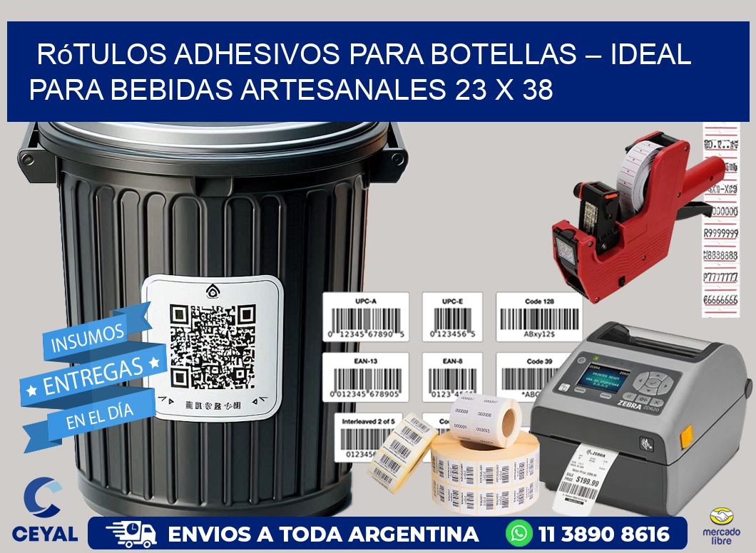 Rótulos Adhesivos para Botellas – Ideal para Bebidas Artesanales 23 x 38