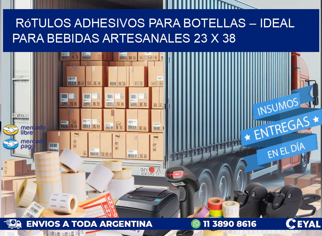 Rótulos Adhesivos para Botellas – Ideal para Bebidas Artesanales 23 x 38