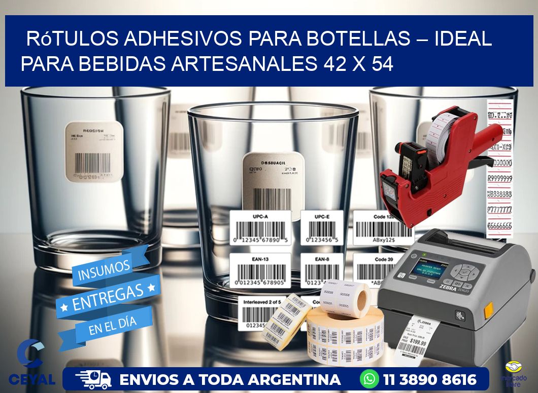 Rótulos Adhesivos para Botellas – Ideal para Bebidas Artesanales 42 x 54