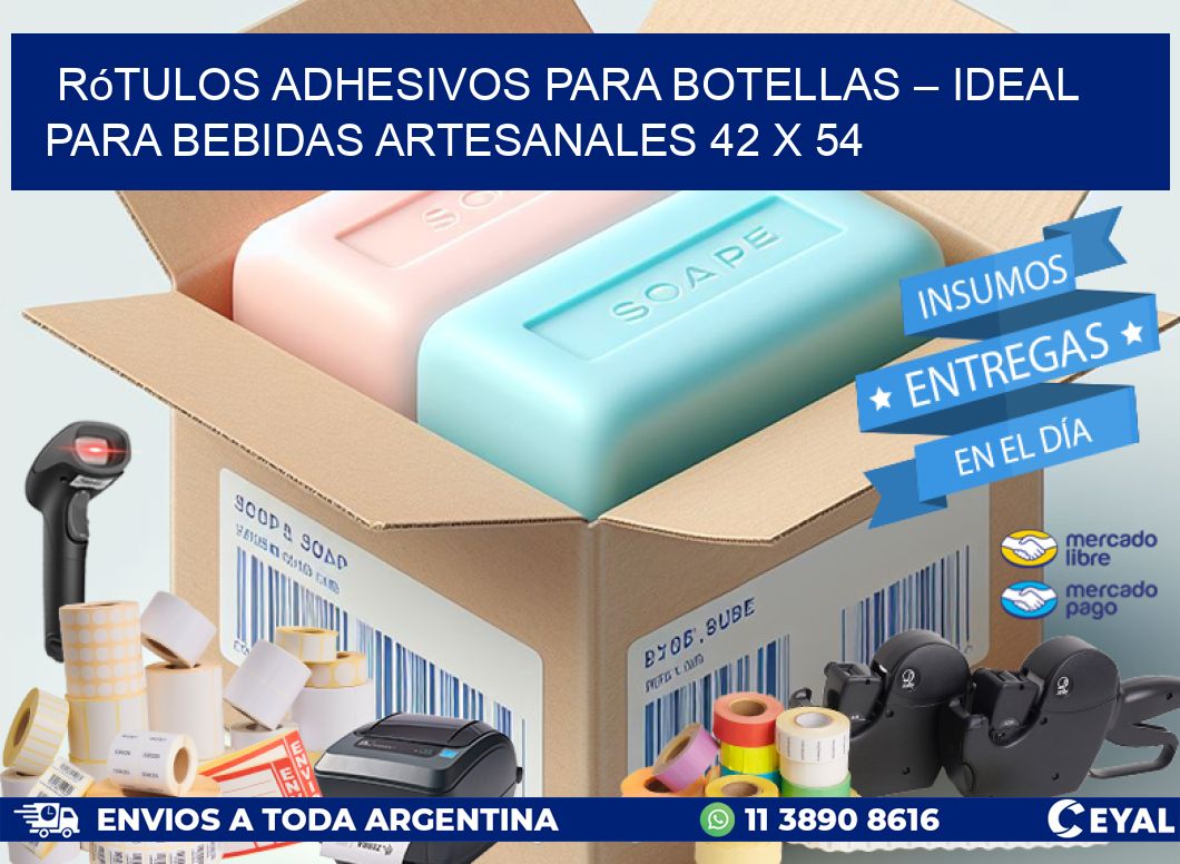 Rótulos Adhesivos para Botellas – Ideal para Bebidas Artesanales 42 x 54