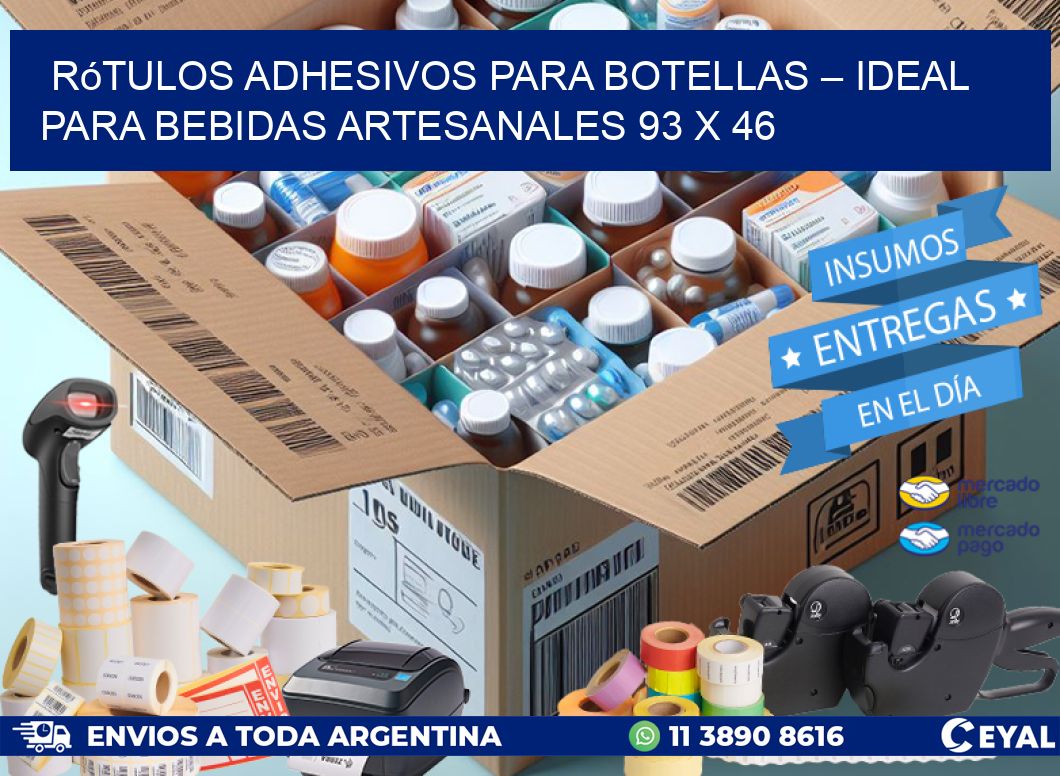 Rótulos Adhesivos para Botellas – Ideal para Bebidas Artesanales 93 x 46