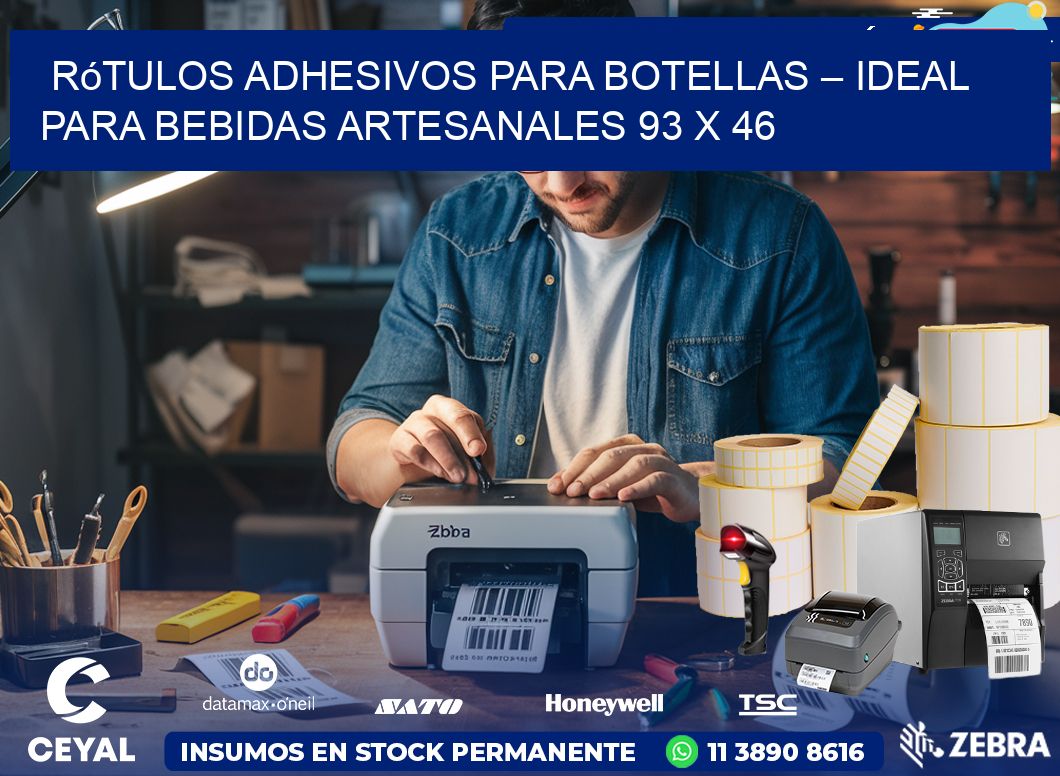 Rótulos Adhesivos para Botellas – Ideal para Bebidas Artesanales 93 x 46