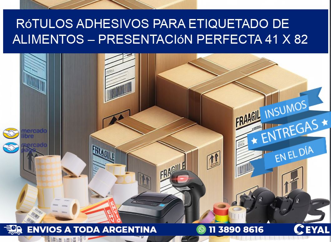 Rótulos Adhesivos para Etiquetado de Alimentos – Presentación Perfecta 41 x 82