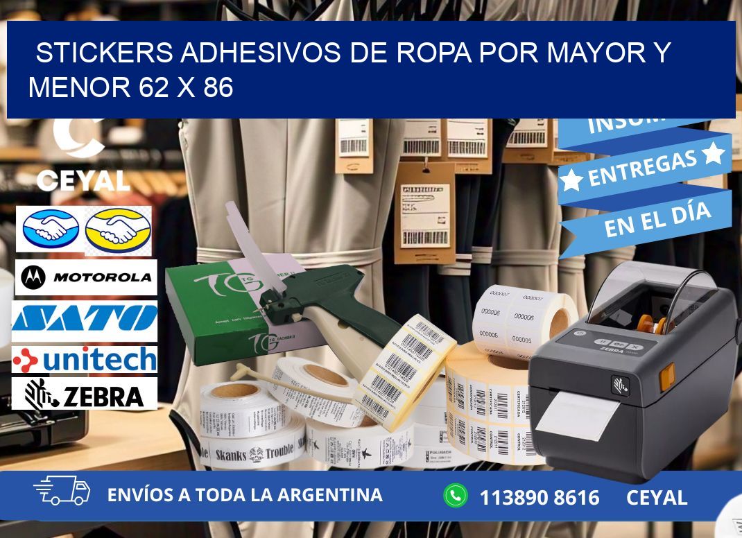 STICKERS ADHESIVOS DE ROPA POR MAYOR Y MENOR 62 x 86