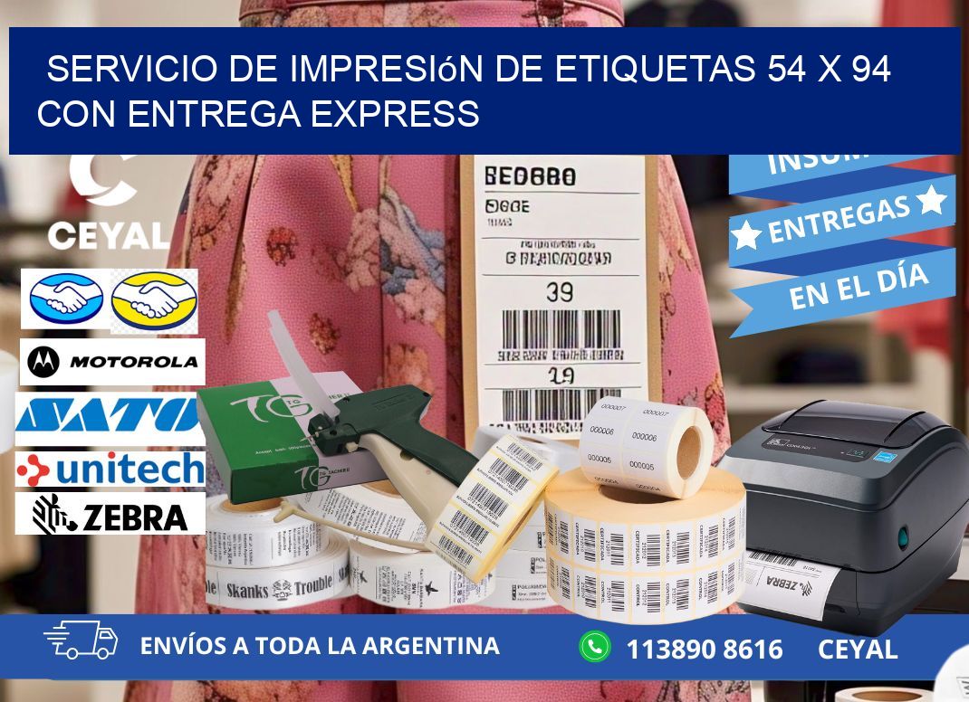 Servicio de Impresión de Etiquetas 54 x 94 con Entrega Express