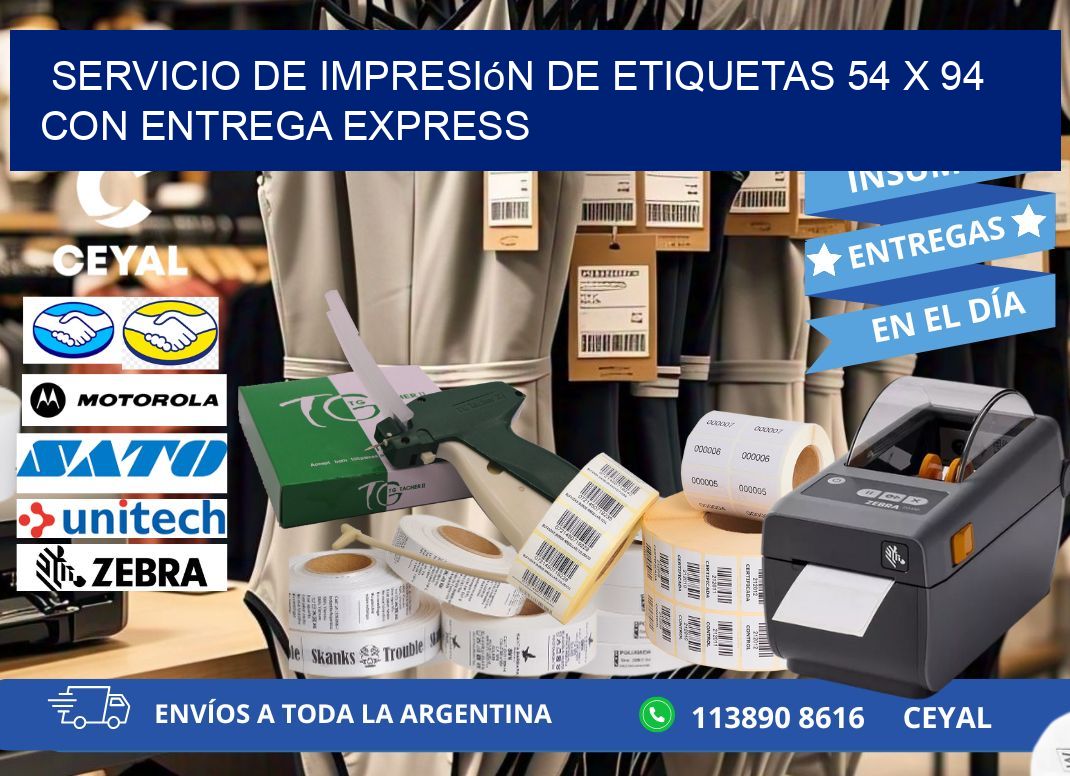 Servicio de Impresión de Etiquetas 54 x 94 con Entrega Express