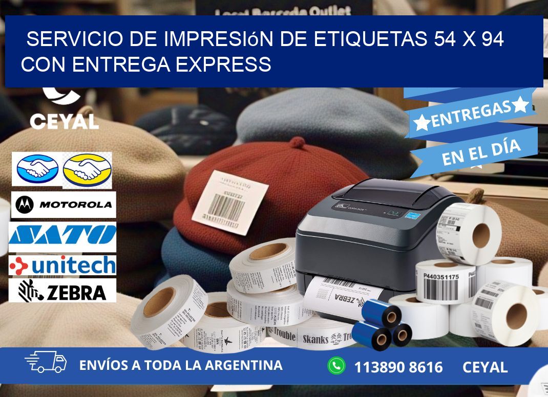 Servicio de Impresión de Etiquetas 54 x 94 con Entrega Express