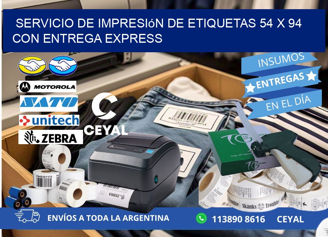 Servicio de Impresión de Etiquetas 54 x 94 con Entrega Express