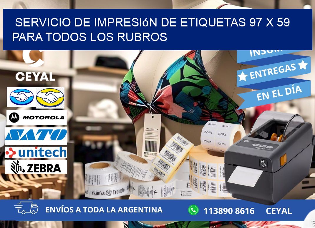 Servicio de Impresión de Etiquetas 97 x 59 para Todos los Rubros