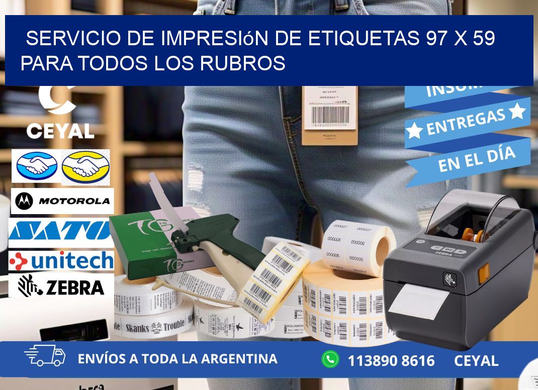 Servicio de Impresión de Etiquetas 97 x 59 para Todos los Rubros