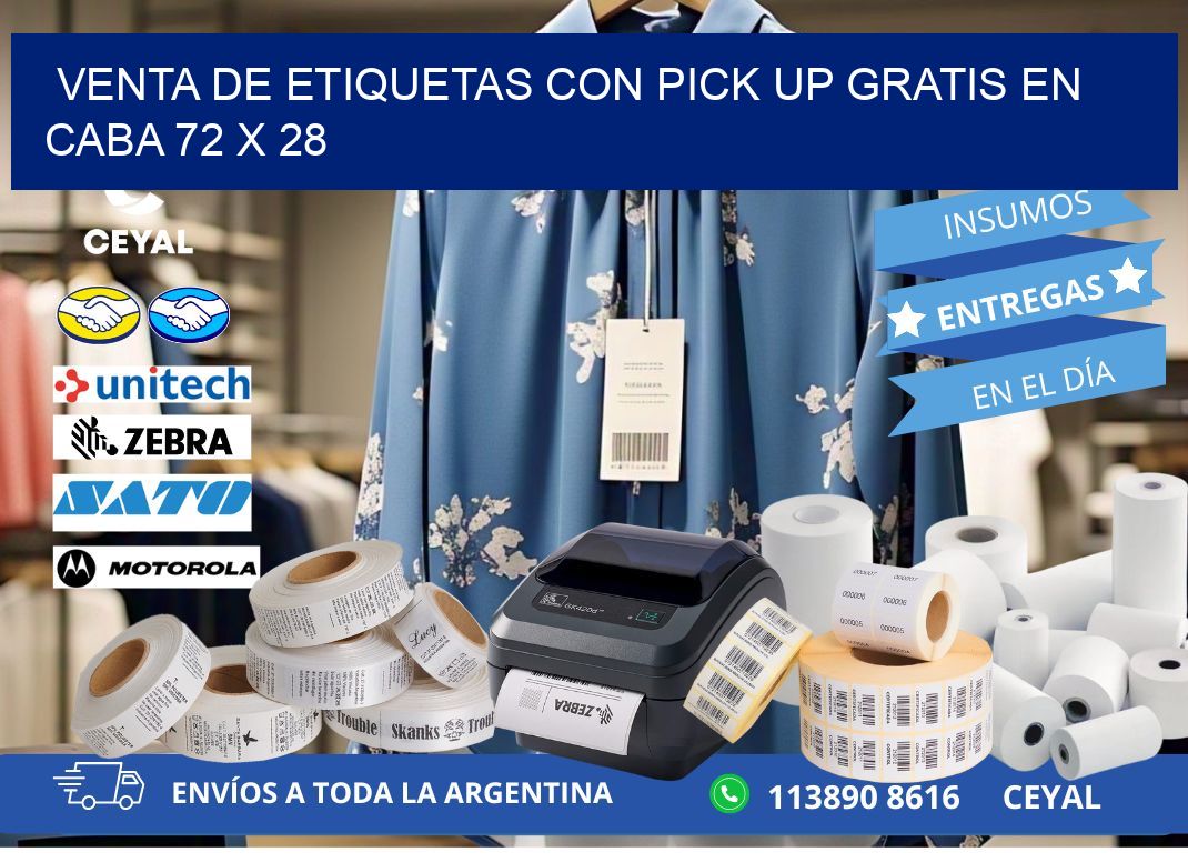 VENTA DE ETIQUETAS CON PICK UP GRATIS EN CABA 72 x 28