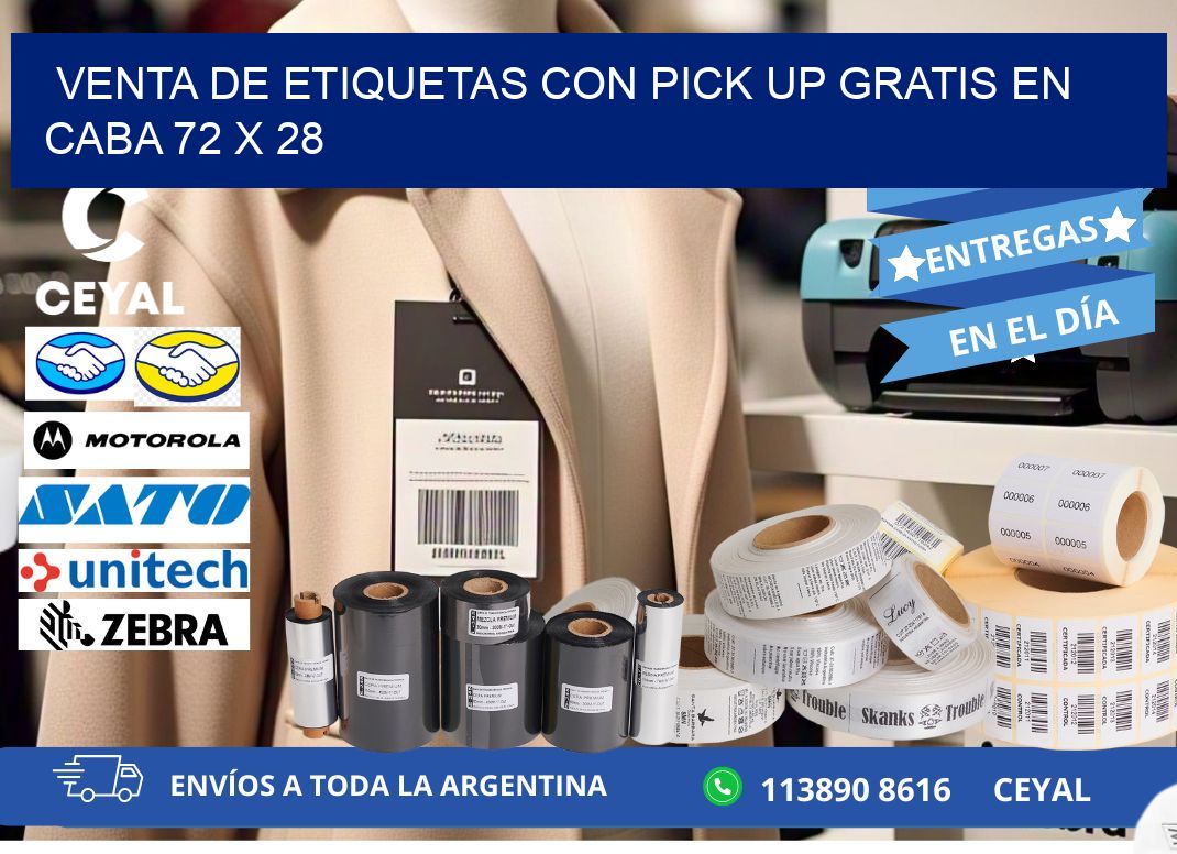 VENTA DE ETIQUETAS CON PICK UP GRATIS EN CABA 72 x 28