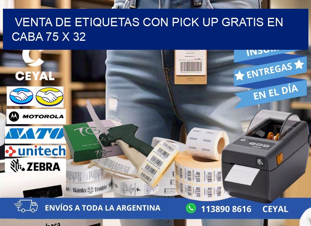 VENTA DE ETIQUETAS CON PICK UP GRATIS EN CABA 75 x 32