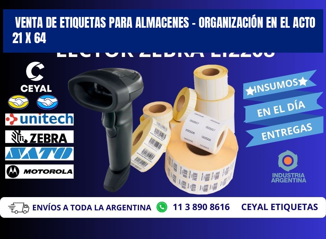 VENTA DE ETIQUETAS PARA ALMACENES – ORGANIZACIÓN EN EL ACTO 21 x 64
