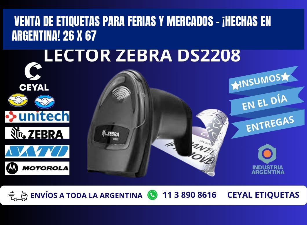 VENTA DE ETIQUETAS PARA FERIAS Y MERCADOS – ¡HECHAS EN ARGENTINA! 26 x 67