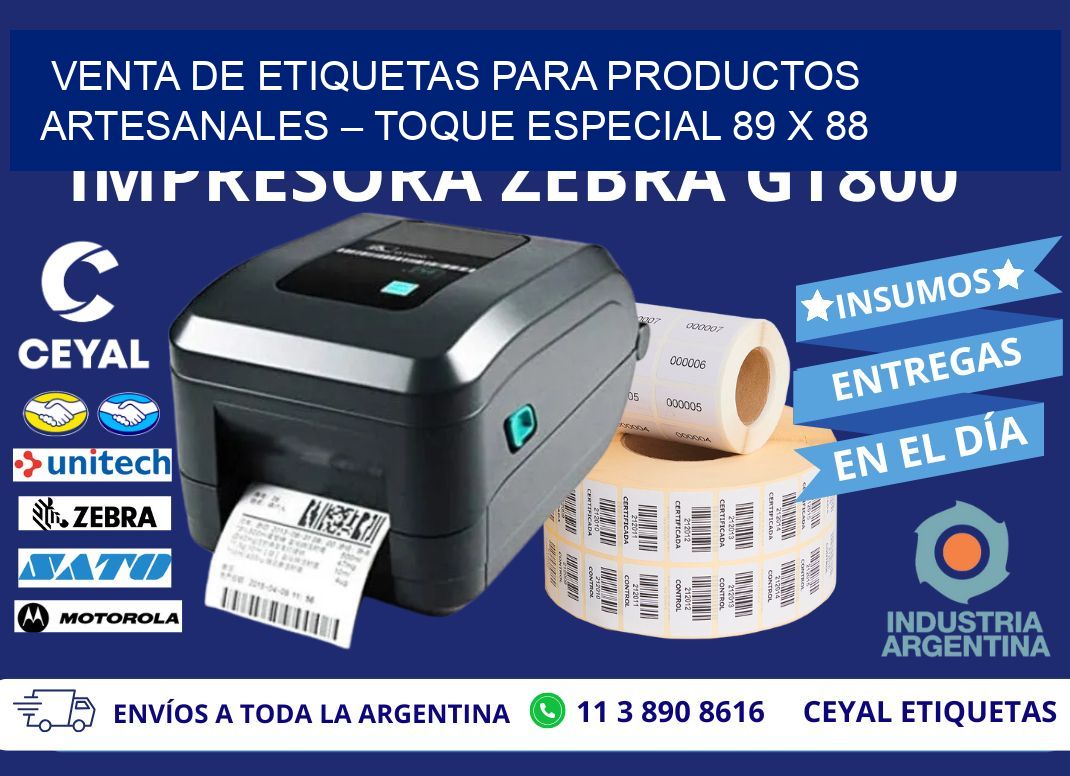 VENTA DE ETIQUETAS PARA PRODUCTOS ARTESANALES – TOQUE ESPECIAL 89 x 88