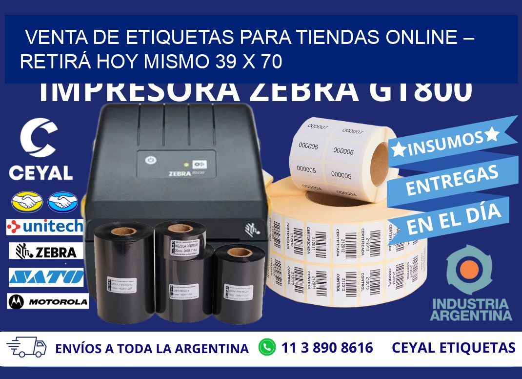 VENTA DE ETIQUETAS PARA TIENDAS ONLINE – RETIRÁ HOY MISMO 39 x 70